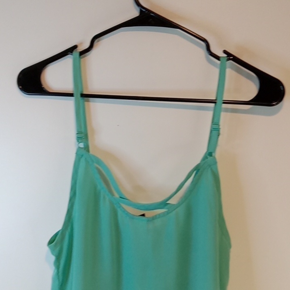 Torrid Strap Tank Top Blouse Turquoise Summer ☀️ Women's Sz 0 EUC NICE! - Picture 13 of 16